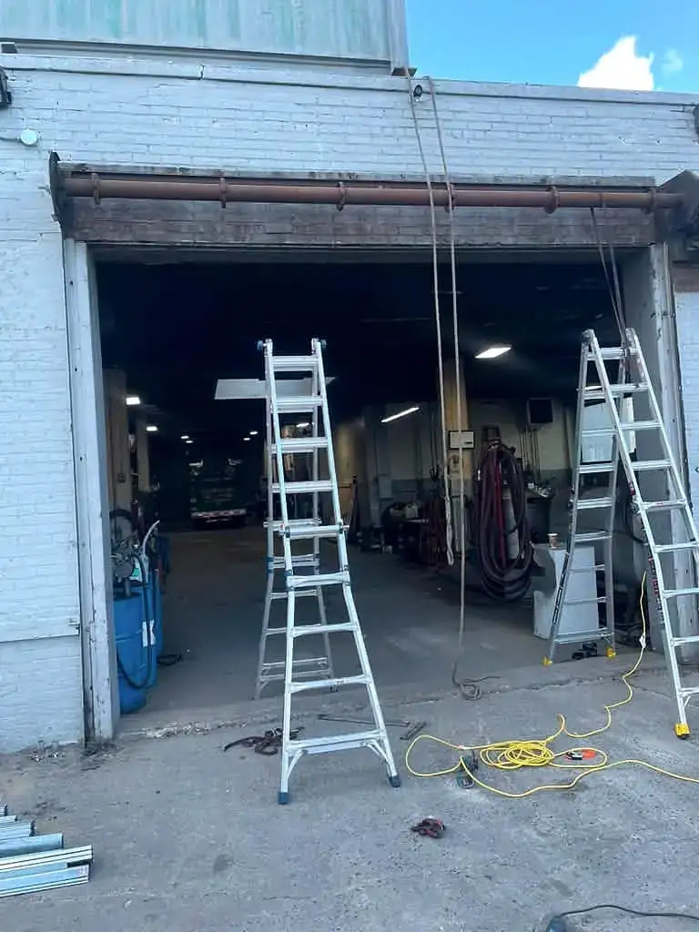 Commercial sectional door installation